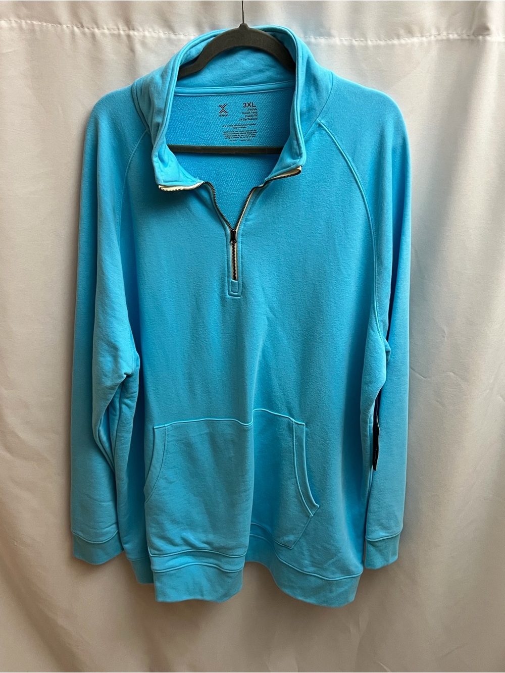 Xersion 3XL Big & Tall Blue 1/4 Zip Pullover French Terry Sweatshirt NWT